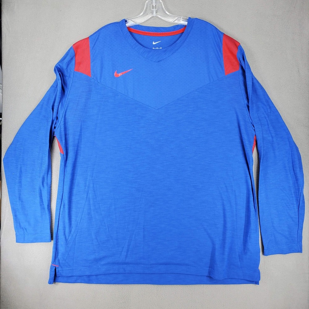 Nike Football Long Sleeve Shirt 3XL Blue Red Dri-FIT DJ5118 Buffalo Bills Giants